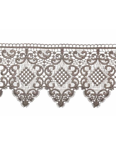 Passamaneria Pizzo Macramè Smerlato 14 cm Ricamo Medaglione Ghirigoro per Cucito e Decorazioni