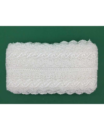 19,30 Mt Merletto Pizzo Macramè Smerlo Punta Fiore Onda Alto 6 Cm