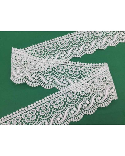 19,30 Mt Merletto Pizzo Macramè Smerlo Punta Fiore Onda Alto 6 Cm