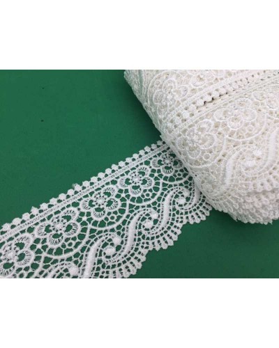 19,30 Mt Merletto Pizzo Macramè Smerlo Punta Fiore Onda Alto 6 Cm