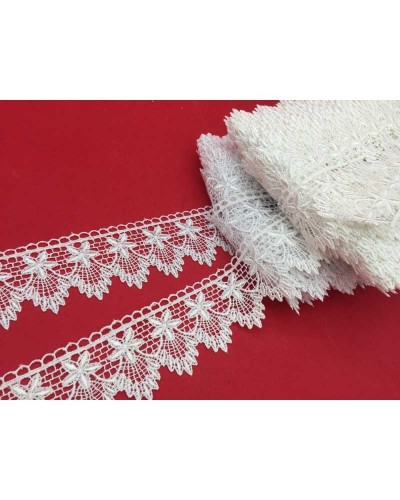 Passamaneria Merletto Pizzo Macramè Punta Stella Fiore Alto 5 Cm