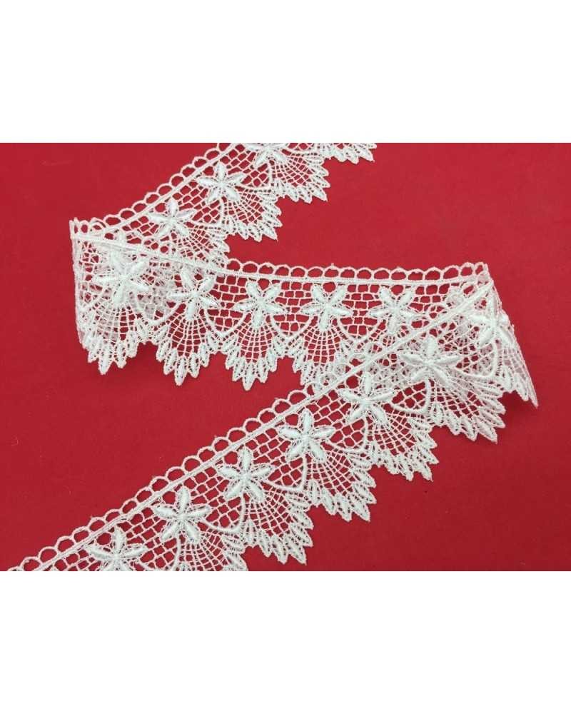 Passamaneria Merletto Pizzo Macramè Punta Stella Fiore Alto 5 Cm