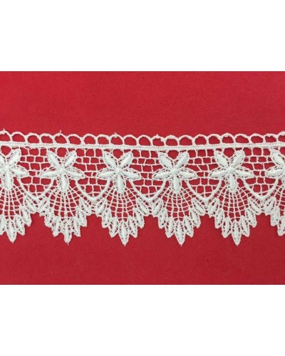 Passamaneria Merletto Pizzo Macramè Punta Stella Fiore Alto 5 Cm