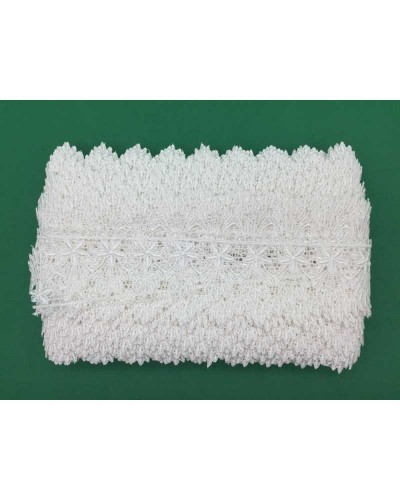 19,30 Mt Merletto Pizzo Macramè Punta Stella Fiore Alto 5 Cm