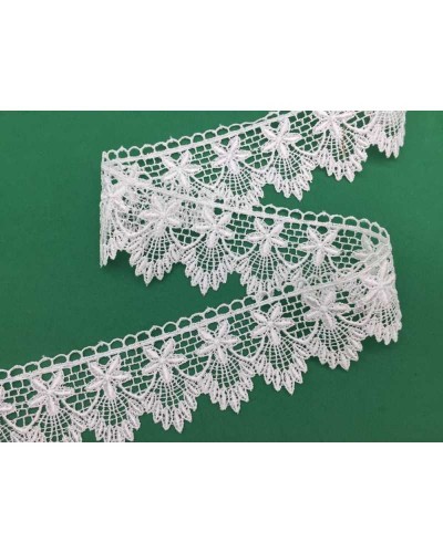 19,30 Mt Merletto Pizzo Macramè Punta Stella Fiore Alto 5 Cm