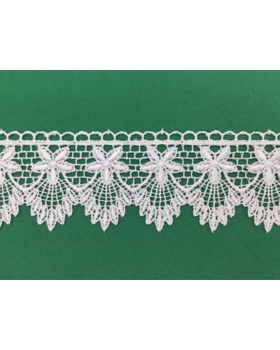19,30 Mt Merletto Pizzo Macramè Punta Stella Fiore Alto 5 Cm