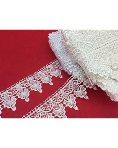19,30 Mt Merletto Pizzo Macramè Punta Archetto Foglia Alto 5 Cm