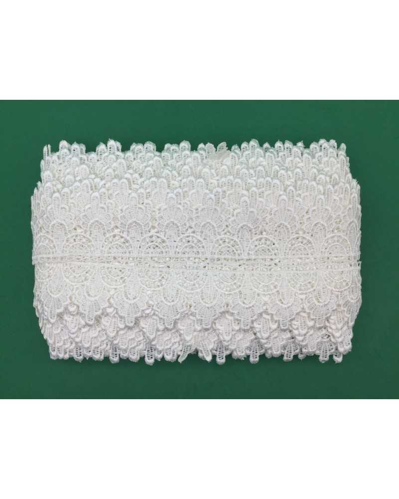 19,30 Mt Merletto Pizzo Macramè Punta Archetto Foglia Alto 5 Cm