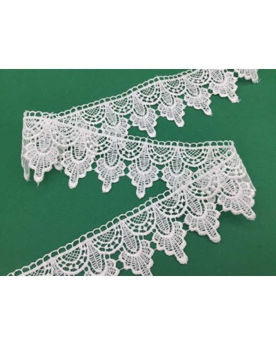 19,30 Mt Merletto Pizzo Macramè Punta Archetto Foglia Alto 5 Cm