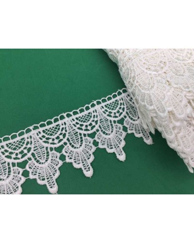 19,30 Mt Merletto Pizzo Macramè Punta Archetto Foglia Alto 5 Cm