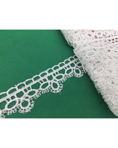 Passamaneria Merletto Pizzo Macramè Punta Trifoglio Alto 25 Mm