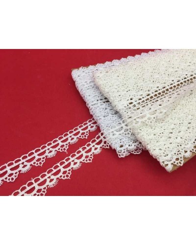 Passamaneria Merletto Pizzo Macramè Punta Archetto Sfrangiato Alto 2 Cm