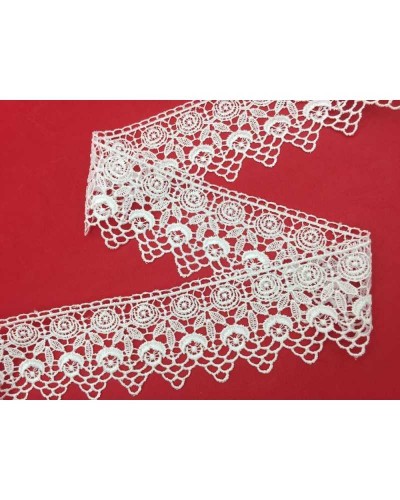 Passamaneria Pizzo Macramè Punta Doppio Fiore Alto 7 Cm