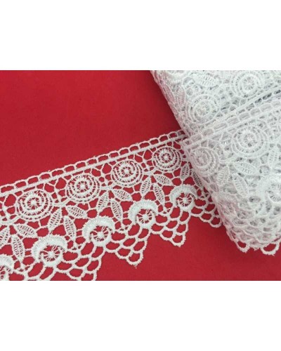 Passamaneria Pizzo Macramè Punta Doppio Fiore Alto 7 Cm