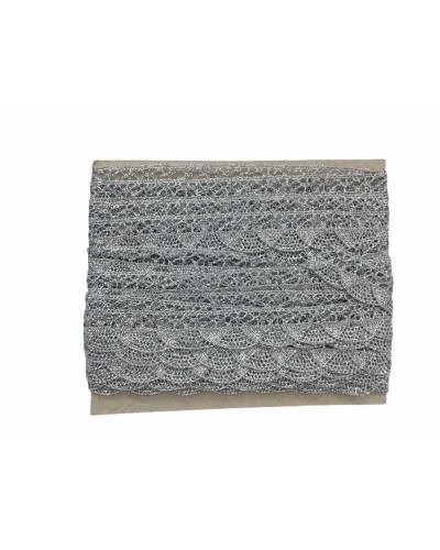 Passamaneria Pizzo Merletto Lurex Tombolo Smerlato Archi Alto 25 Mm