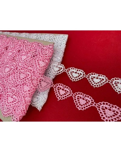 Passamaneria Pizzo Macramè Puntina Merletto Cuore Alto 2 Cm