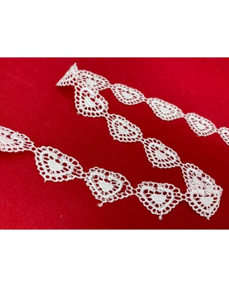 Passamaneria Pizzo Macramè Puntina Merletto Cuore Alto 2 Cm