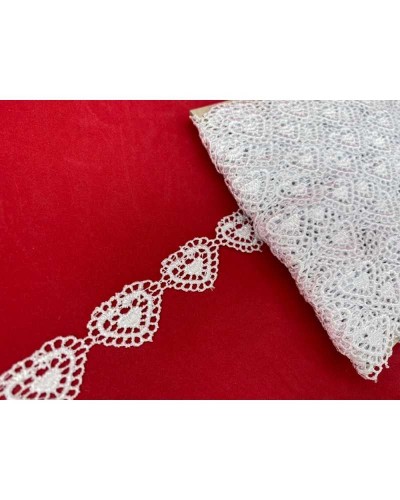 Passamaneria Pizzo Macramè Puntina Merletto Cuore Alto 2 Cm