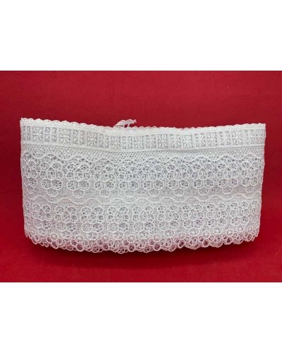 Passamaneria Macramè Merletto Bianco Pizzo Punta Passanastro Fiore Alto 13 Cm