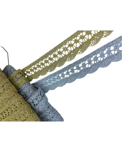 Passamaneria Pizzo Merletto Lurex Filo Metallic Tombolo Smerlato Archi Alto 2 Cm
