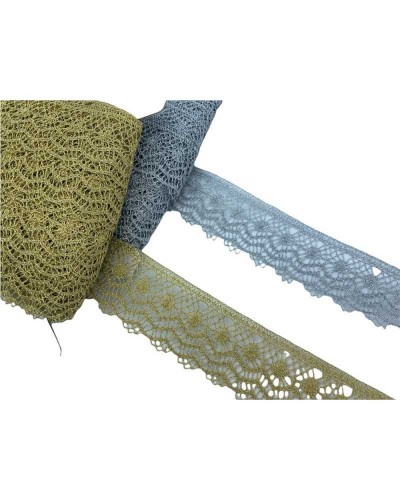 Passamaneria Pizzo Merletto Lurex Filo Metallic Tombolo Smerlato Archi Alto 4 Cm
