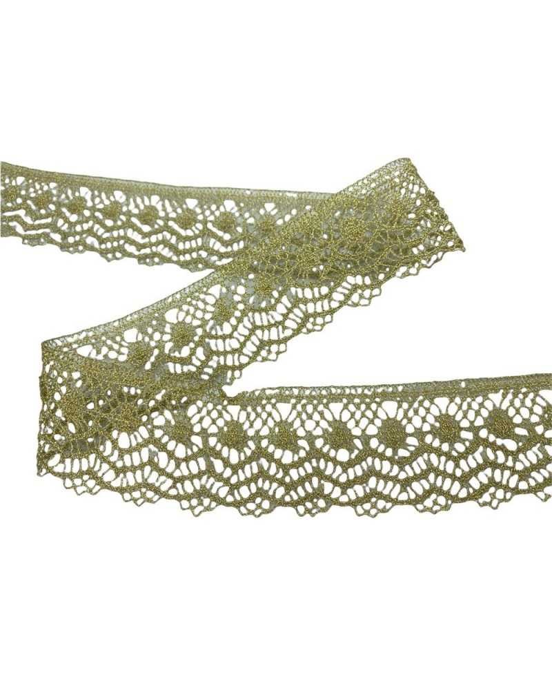 Passamaneria Pizzo Merletto Lurex Filo Metallic Tombolo Smerlato Archi Alto 4 Cm