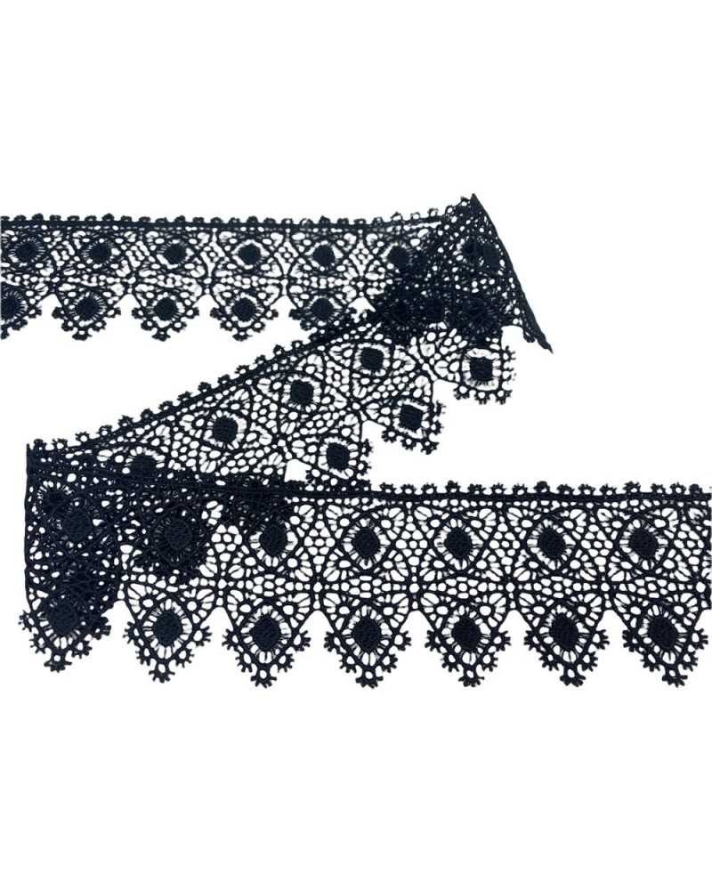Passamaneria Pizzo Macramè Merletto Ricamo Punta Fiore Rombo Smerlato Alto 55 Mm