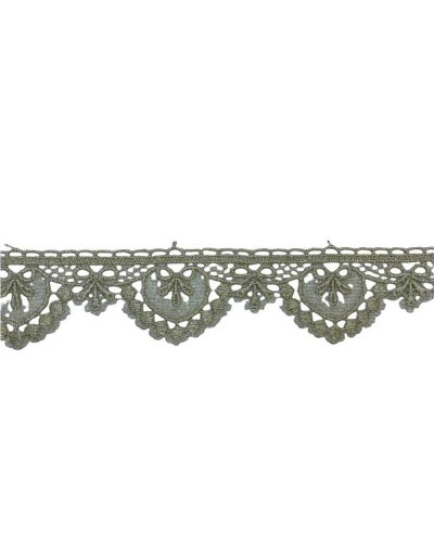 50 Cm Passamaneria Macramè Pizzo Bordo Punta Cuore Fiocco Smerlato Oro Chiaro Lurex Alto 5 Cm