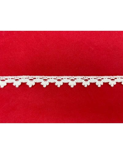 Passamaneria FS Merletto Puntina Piccola Fiore Capolvolto Cotone Tipo Uncinetto Alto 1,5 Cm