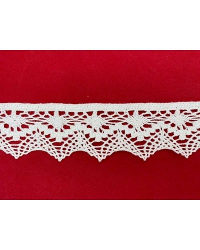 Passamaneria Merletto Cotone Punta Media Bordo Tipo Uncinetto Alto 4 Cm