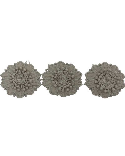 50 Cm Passamaneria Pizzo Macramè Merletto 9 Pz Fiori Rialzati Ritagliabile Alto 5 Cm