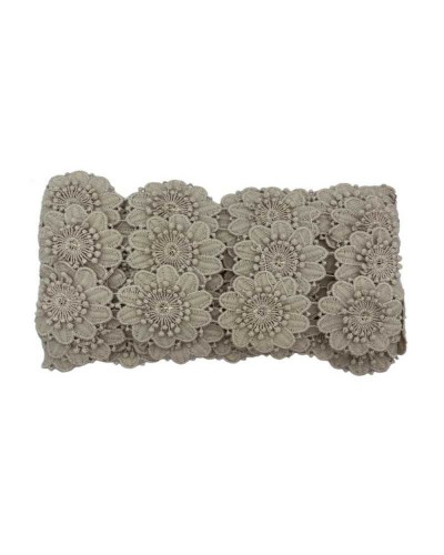 50 Cm Passamaneria Pizzo Macramè Merletto 9 Pz Fiori Rialzati Ritagliabile Alto 5 Cm