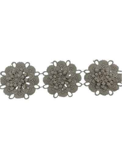 50 Cm Passamaneria Pizzo Macramè Merletto 7 Fiori Rialzato Ritagliabile Alto 65 Mm