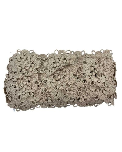 50 Cm Passamaneria Pizzo Macramè Merletto 7 Fiori Rialzato Ritagliabile Alto 65 Mm