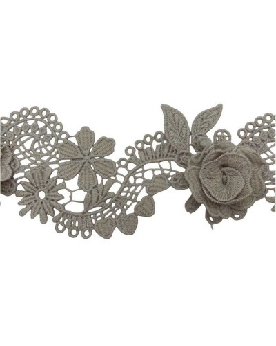 50 Cm Passamaneria Pizzo Macramè Merletto Disegno Rosa Fiore Rialzato Alto 7 Cm