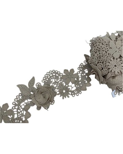 50 Cm Passamaneria Pizzo Macramè Merletto Disegno Rosa Fiore Rialzato Alto 7 Cm