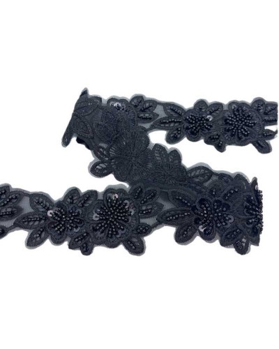 50 Cm Passamaneria Applicazione Bordo Pizzo Ricamo Perlina Alto 5 Cm