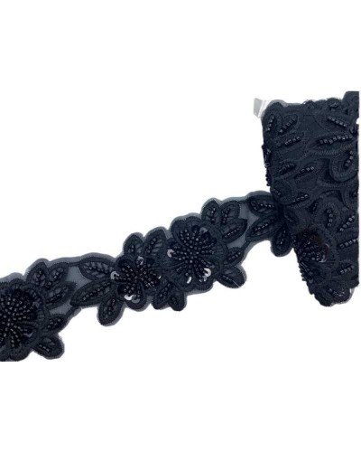 50 Cm Passamaneria Applicazione Bordo Pizzo Ricamo Perlina Alto 5 Cm