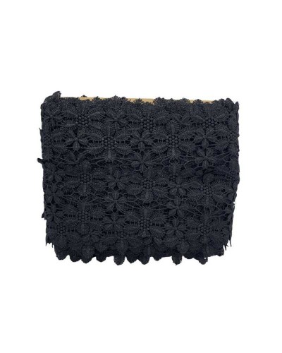 50 Cm Passamaneria Pizzo Macramè Lurex Merletto Fiore Fiorellino Ritagliabile Alto 10 Cm