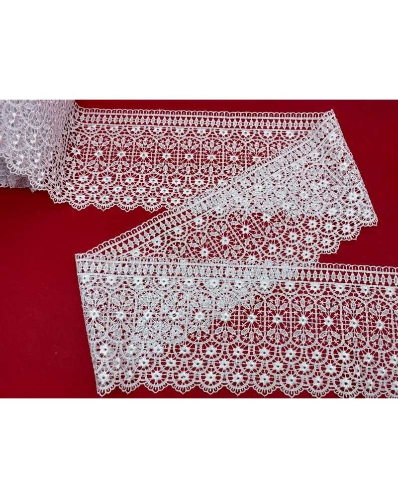 Passamaneria Pizzo Merletto Macramè Smerlato Fiorellino Alto 13,5 Cm