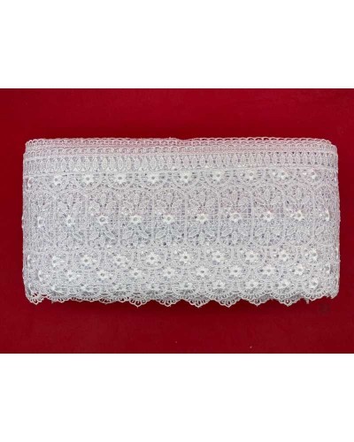 Passamaneria Pizzo Merletto Macramè Smerlato Fiorellino Alto 13,5 Cm