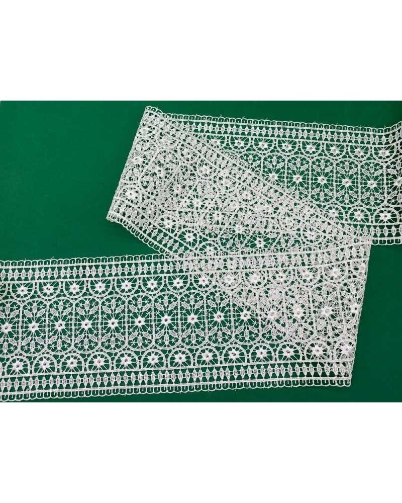 Passamaneria Bordo Tramezzo Pizzo Merletto Macramè Fiorellino Alto 13,5 Cm
