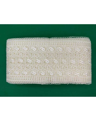 Passamaneria Bordo Tramezzo Pizzo Merletto Macramè Fiorellino Alto 13,5 Cm