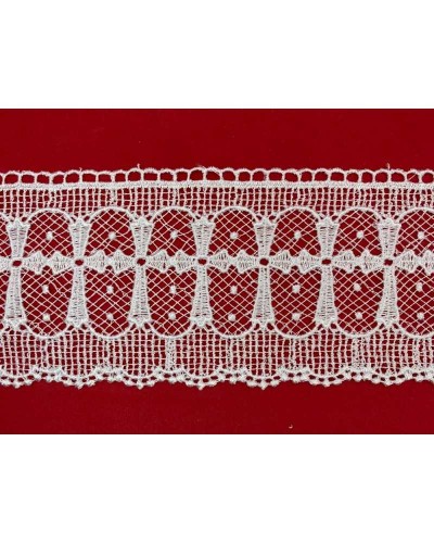 Passamaneria Pizzo Bianco Merletto Macramè Croce Sacro Chiesa Alto 9,5 Cm