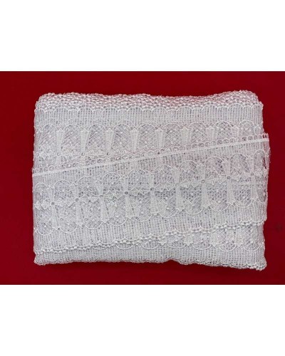 Passamaneria Pizzo Bianco Merletto Macramè Croce Sacro Chiesa Alto 9,5 Cm