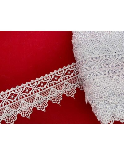 Passamaneria Pizzo Macramè Merletto Rombo Stella Punta Smerlato Alto 55 Mm
