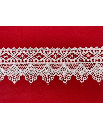 Passamaneria Pizzo Macramè Merletto Rombo Stella Punta Smerlato Alto 55 Mm
