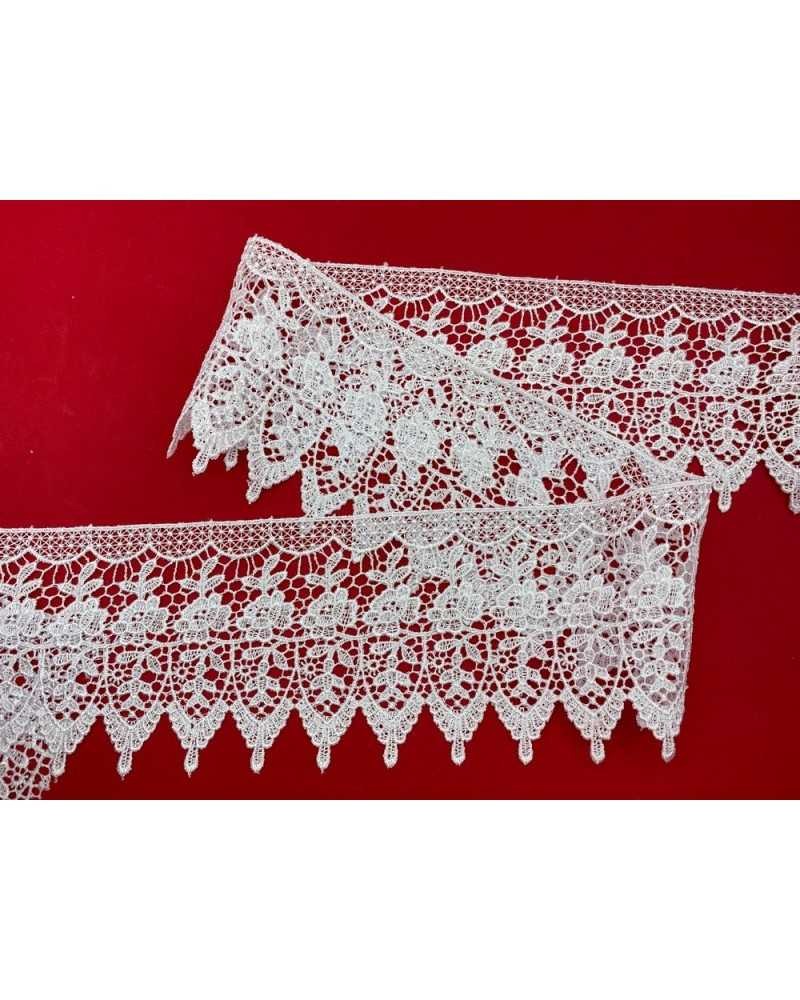 Passamaneria Pizzo Macramè Merletto Fiore Punta Smerlato Alto 10 Cm