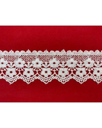 Passamaneria Pizzo Macramè Merletto Lucido Fiorellino Punta Smerlato Alto 55 Mm