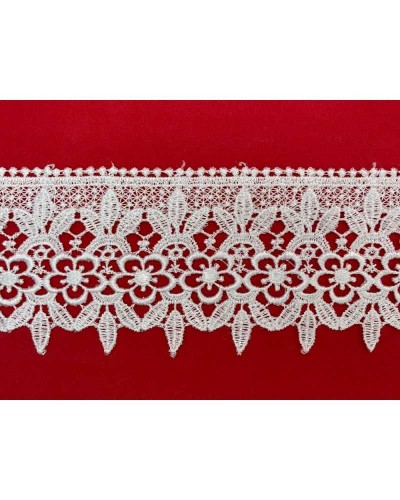 Passamaneria Pizzo Macramè Merletto Lucido Fiore Arco Punta Smerlato Alto 8 Cm